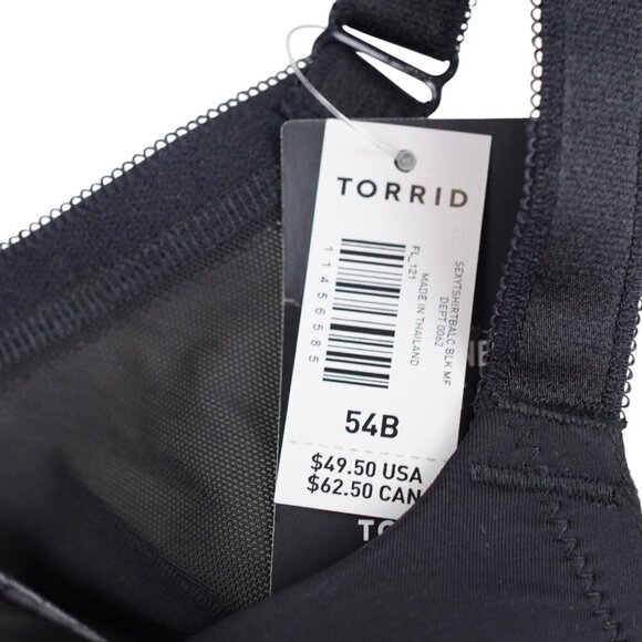 NWT Torrid Black Curve Underwire Sexy Bra Size 54B Plus Size Womens Lingerie - Picture 3 of 7